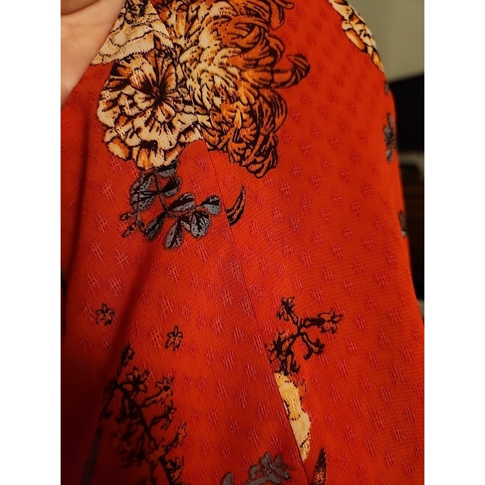 Miss Me Fairy Whimsy Red Floral Sleeveless Ruffled Mini Dress Flowy Lined SZ M - Picture 8 of 9